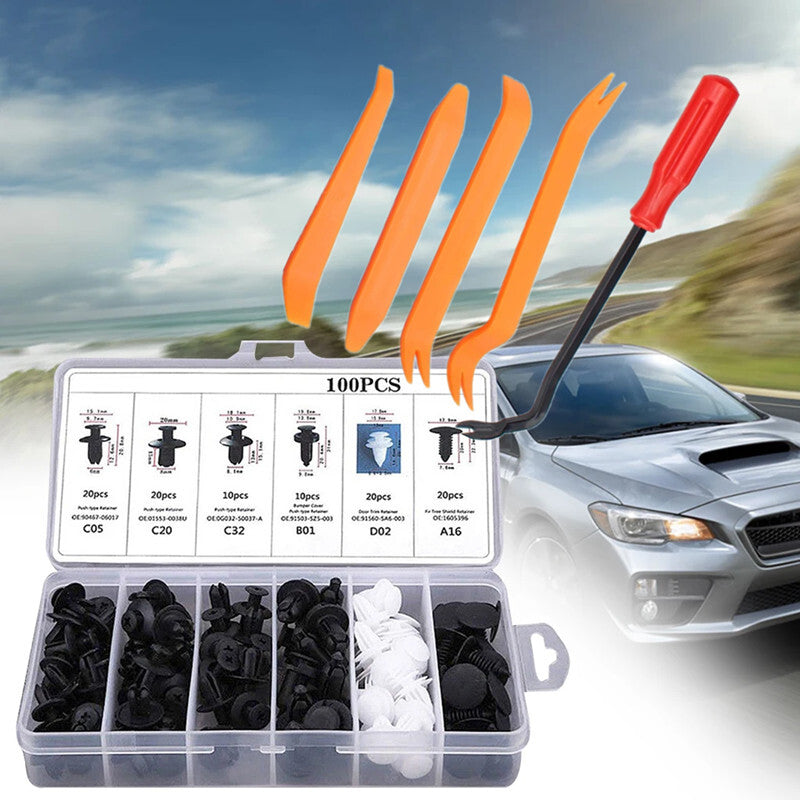 Car Body Door Clip Push Retainer Pin Rivet Panel Fastener Mixed Removal Tool Kit