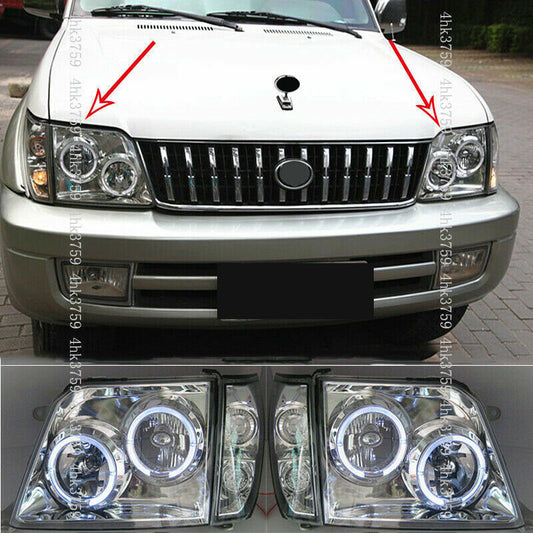 Fit for Toyota Prado LC90 LH+RH 1996-2002 LED Headlights Headlamp Replace Pair