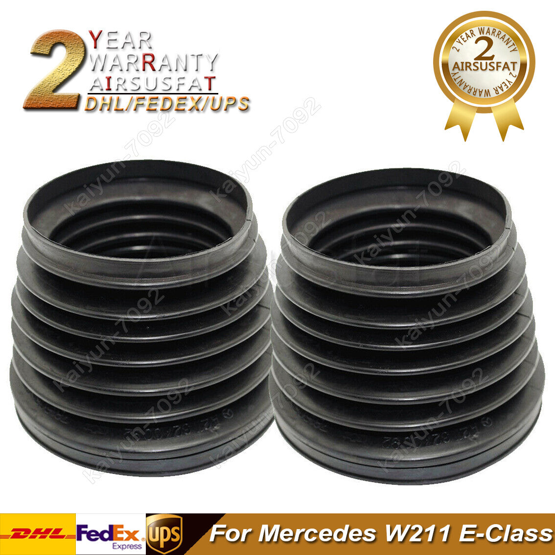 Pair Front W211 Air Shock Dust Cover Shock Boot Bellow for Mercedes E-Class New