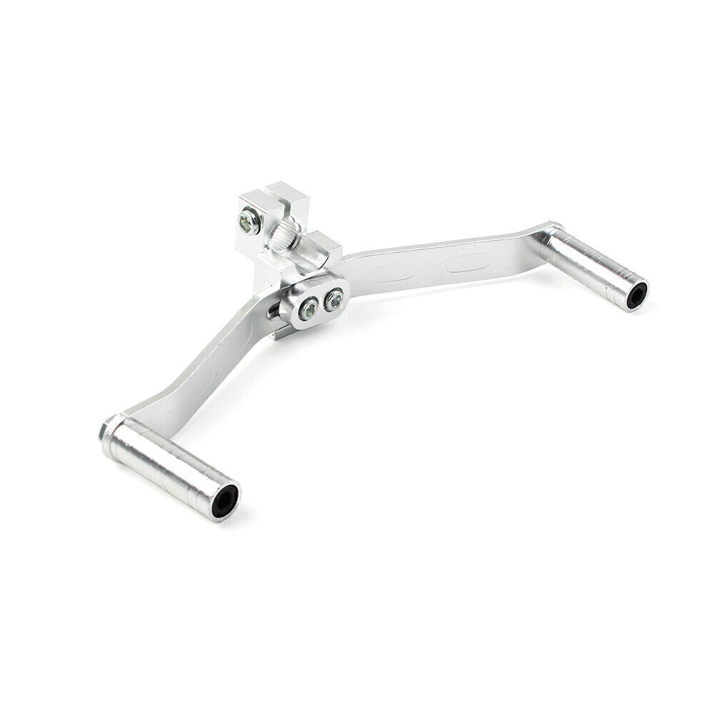 Aluminum Dual Way Gear Shift Lever Footrest Pedal Shifter Silver