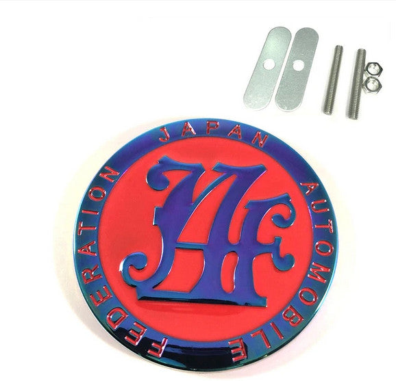 Car grille badge Japan Automobile Federation red rainbow applicable to for Nissan