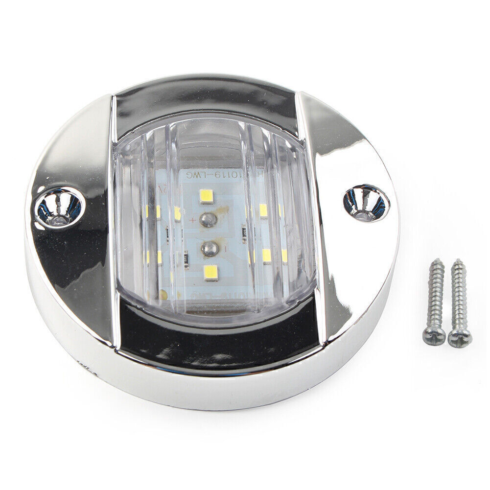 Round 24V LED Side Marker Trailer Lights White Lamp for Truck Trailer RV Boat