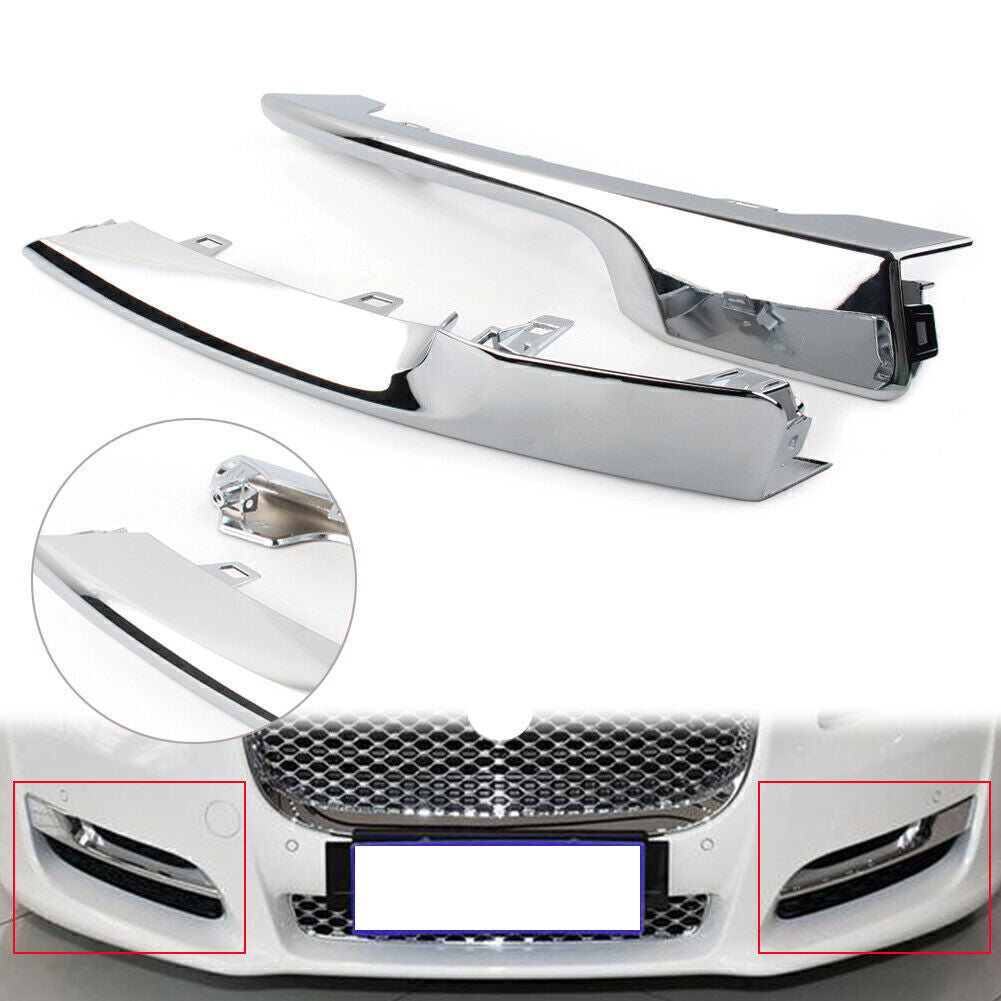 2pcs Front Side Grille Chrome Molding Trim Left Right for JAGUAR XJ 2016-2021