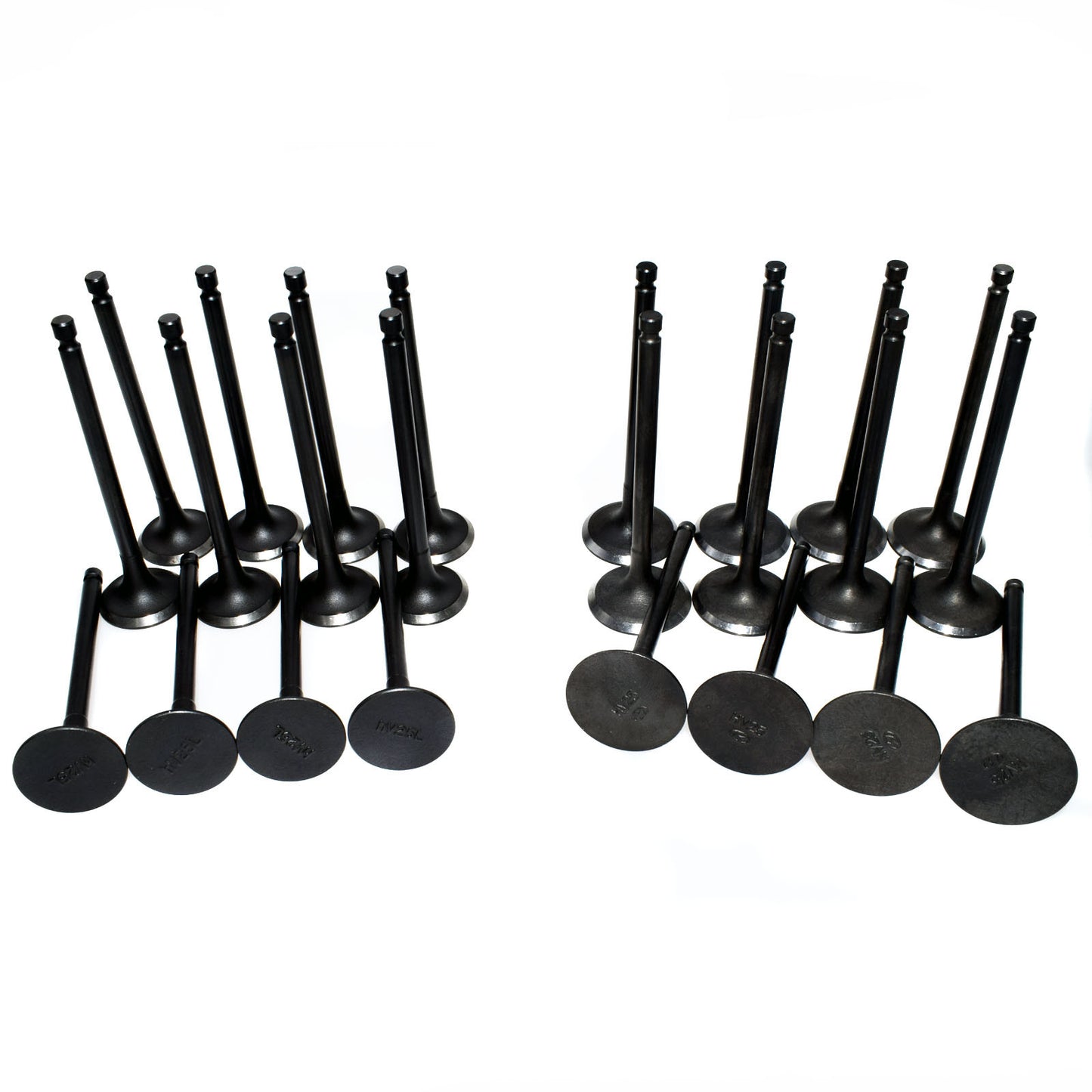 Intake and exhaust valves suitable for Hyundai and for Kia 2.5L and 2.7L engines (models 2221137201 and 2221237200, 24-piece set).