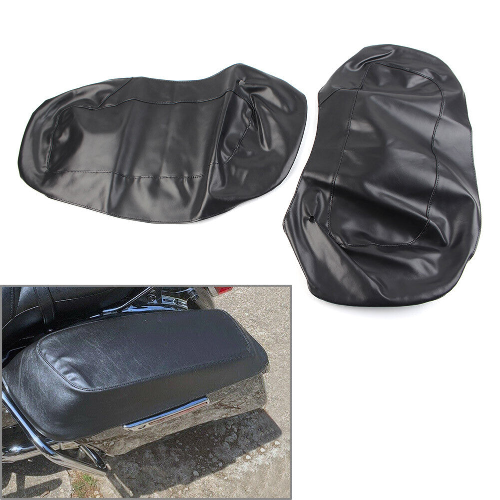 Saddlebag Speaker Lid Covers Plain PU Leather Fit for Harley Touring FLH FLT 2014-UP