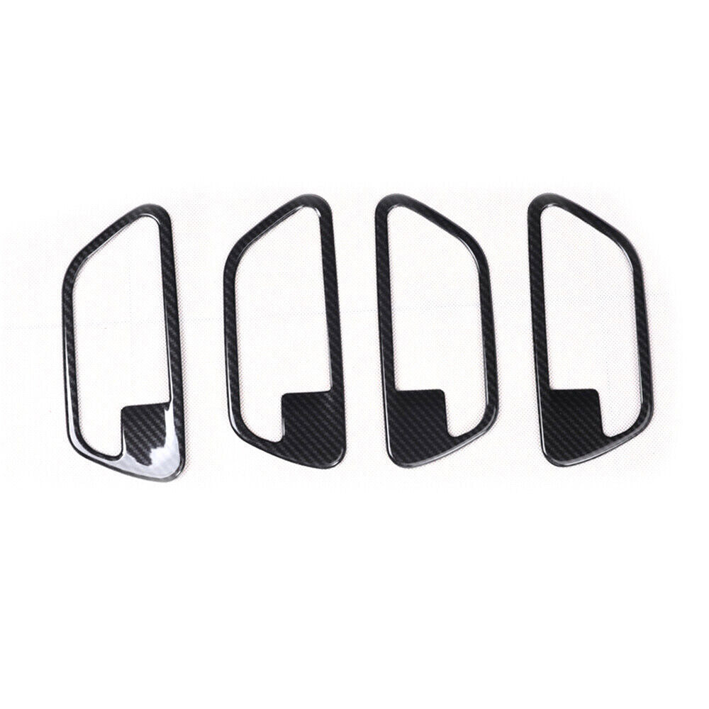 for BMW 3 Series 2014-18 Carbon Fiber Look Inner Door Handle Frame Cover Trim 4P