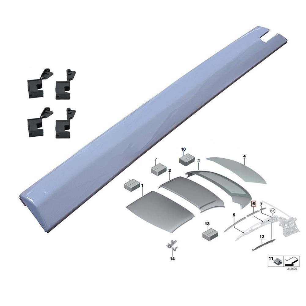 Set of 5 Left Convertible Roof Molding+Clips for BMW E93 335i For M3 M4 F83 F33