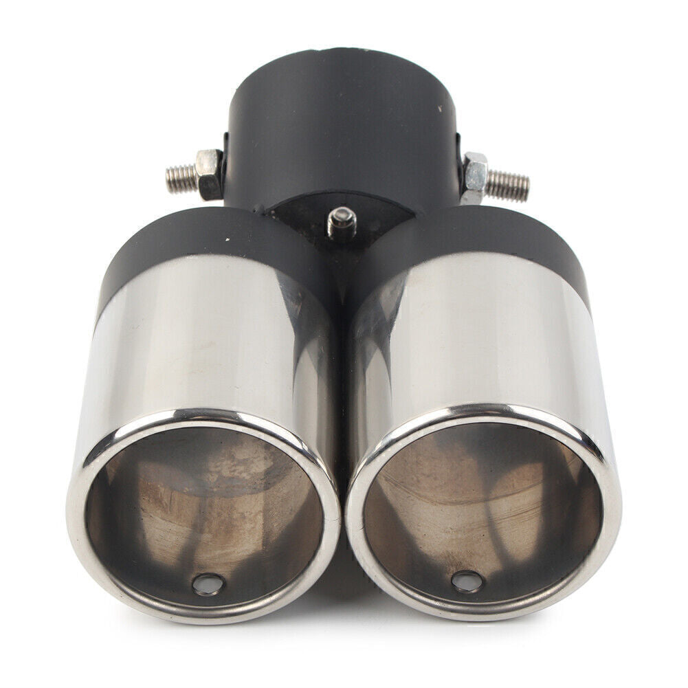 Universal Dual Car Stainless Steel Rear Exhaust Pipe Tail Muffler Tip Accessorie