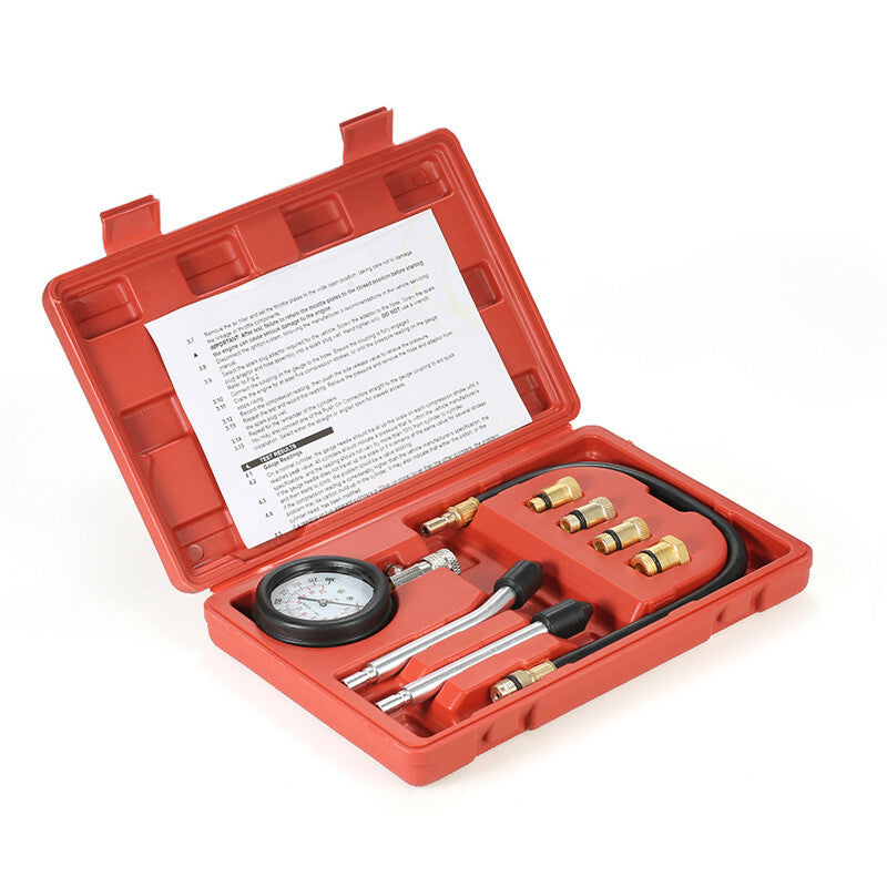 Car Petrol Gas Engine Cylinder Pressure Gauge Tester M10 M12 M14 M18 Adapter Kit