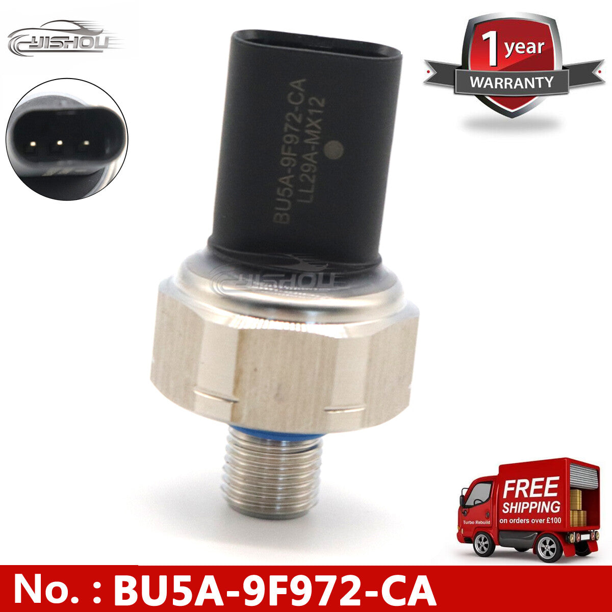 BU5A-9F472-BA fuel pressure sensor is suitable for 2013-2019 for Ford Escape 1.5L and 2.0L turbocharged engines.