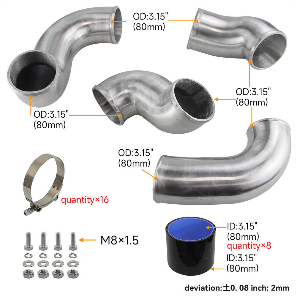 Front Mount Intercooler Pipe Kit for Nissan Skyline R33 R34 GTR RB26DETT Black