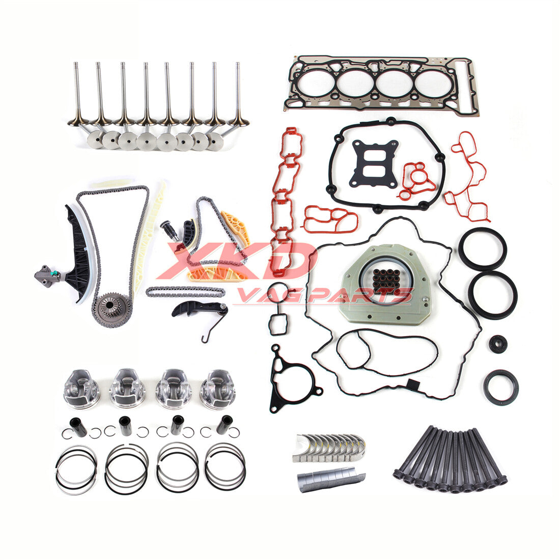 1.8T Engine Overhaul and Rebuild Kit 23mm Fits for Volkswagen for Golf , for Audi A4, CJS, CXB, CNS, CJE