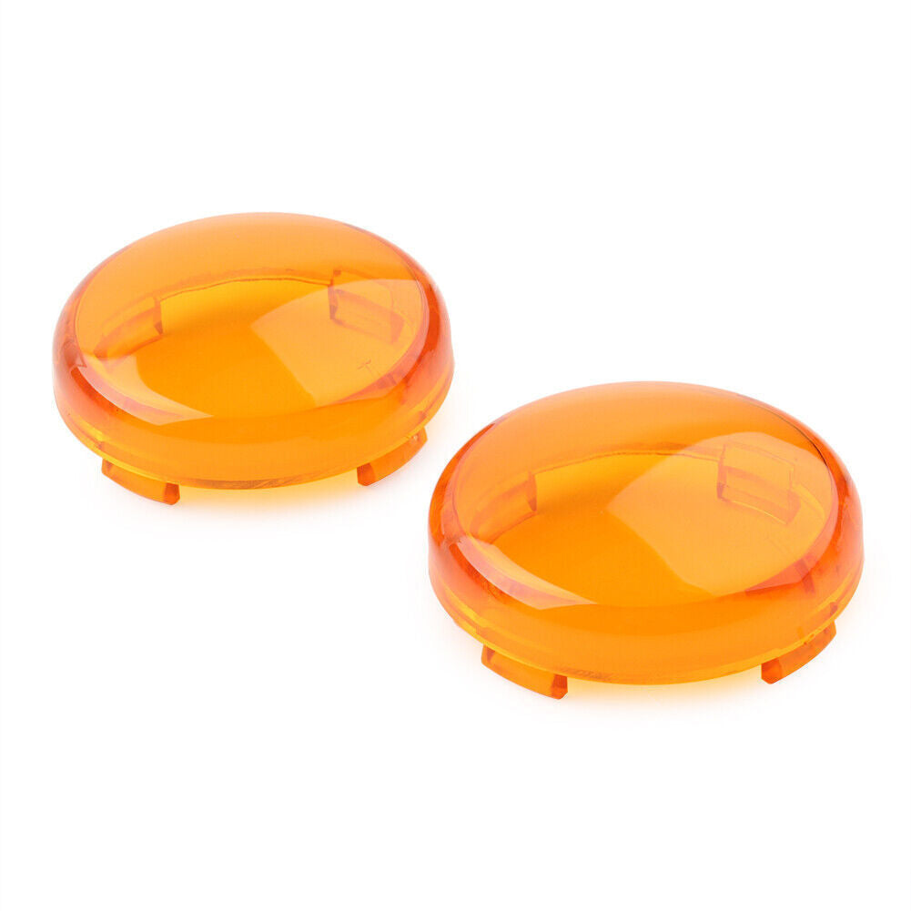 Pair Turn Signal Lens Light Cover Guard for Harley Touring Softail Dyna Amber