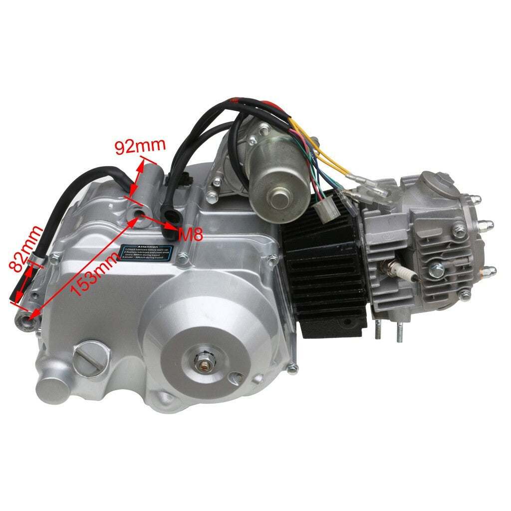 125cc All-Terrain Vehicle Semi-Automatic Engine Motor Kit with Exhaust Replacement for 110cc Go-Kart 4 ATC70