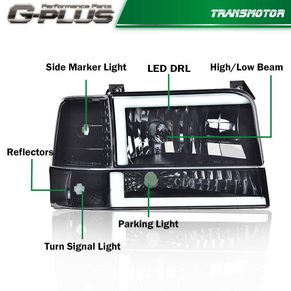 6-series LED DRL high-brightness/high-light model, 1992-1996, F150, F250, F350 models.
