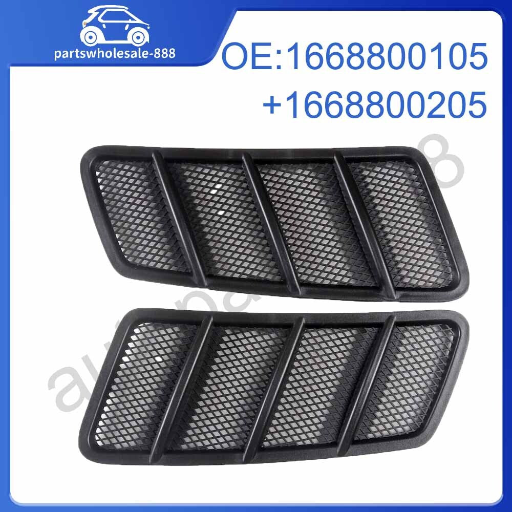 Pair Front Hood Vent Air Mesh Grille Trim Cover Fit for Mercedes W166 GL/GLE/GLS