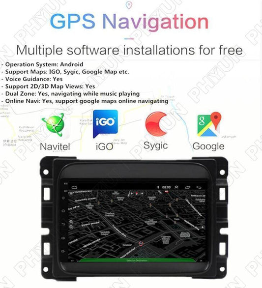 GPS Player 7 Android 11 Auto Radio Stereo Navi Head Unit for Dodge for RAM 2012-17