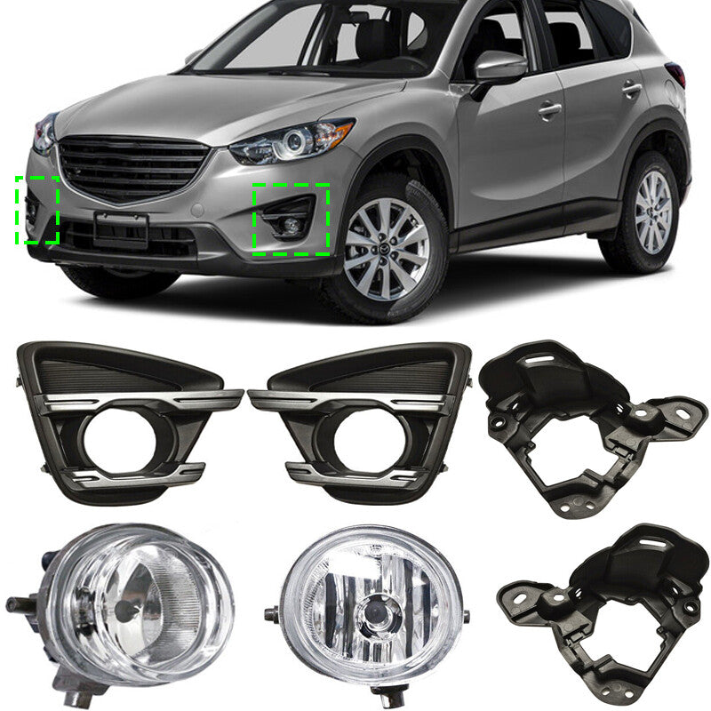 6PCS Fog Lamp+Fog lamp Cover +Fog Light Bracket for Mazda CX-5 2013 2014 2015-16