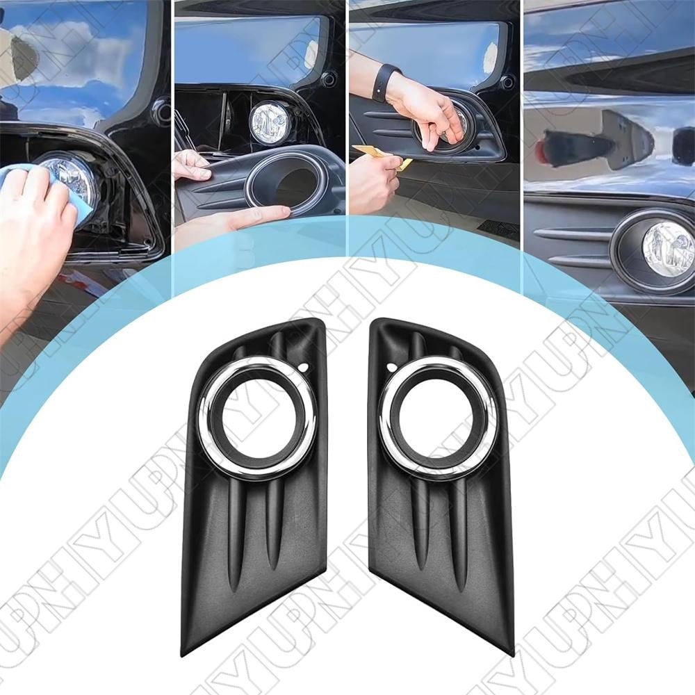 Fit for Honda Pilot 12-15 Front Bumper Fog Light Cover w/Chrome Ring Left Right