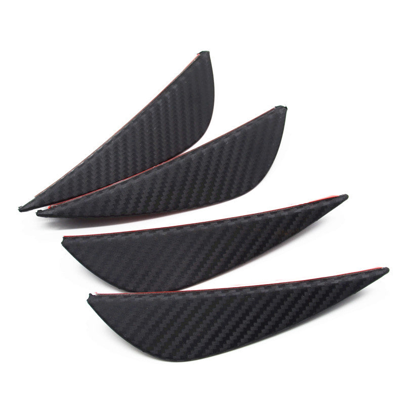 4pcs Front Bumper Splitter Fins Lip Trim Tip Carbon Fiber Style Body Spoiler