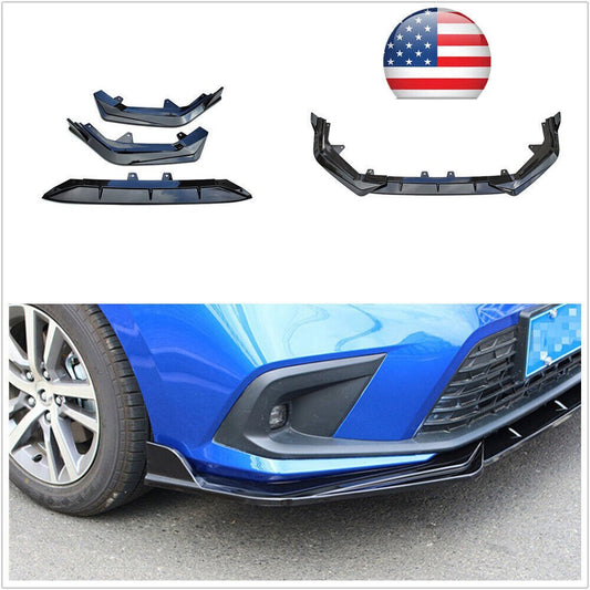 1x ABS Plastic Front Bumper Lip Body Kit Spoiler Glossy Black US for Honda for Civic