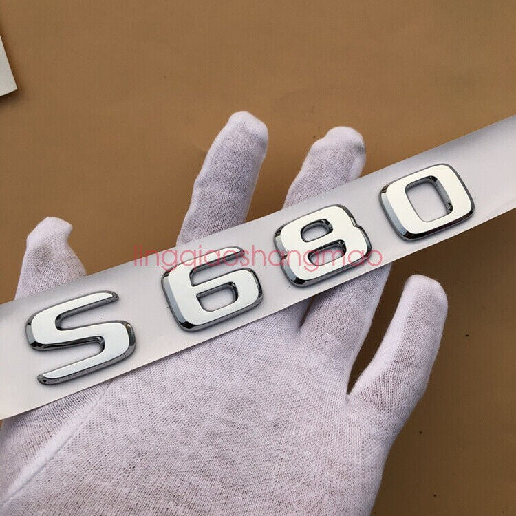 Chrome ABS  S680 + for MAYBACH + V12  Emblem Auto Front Badge for AMG S680