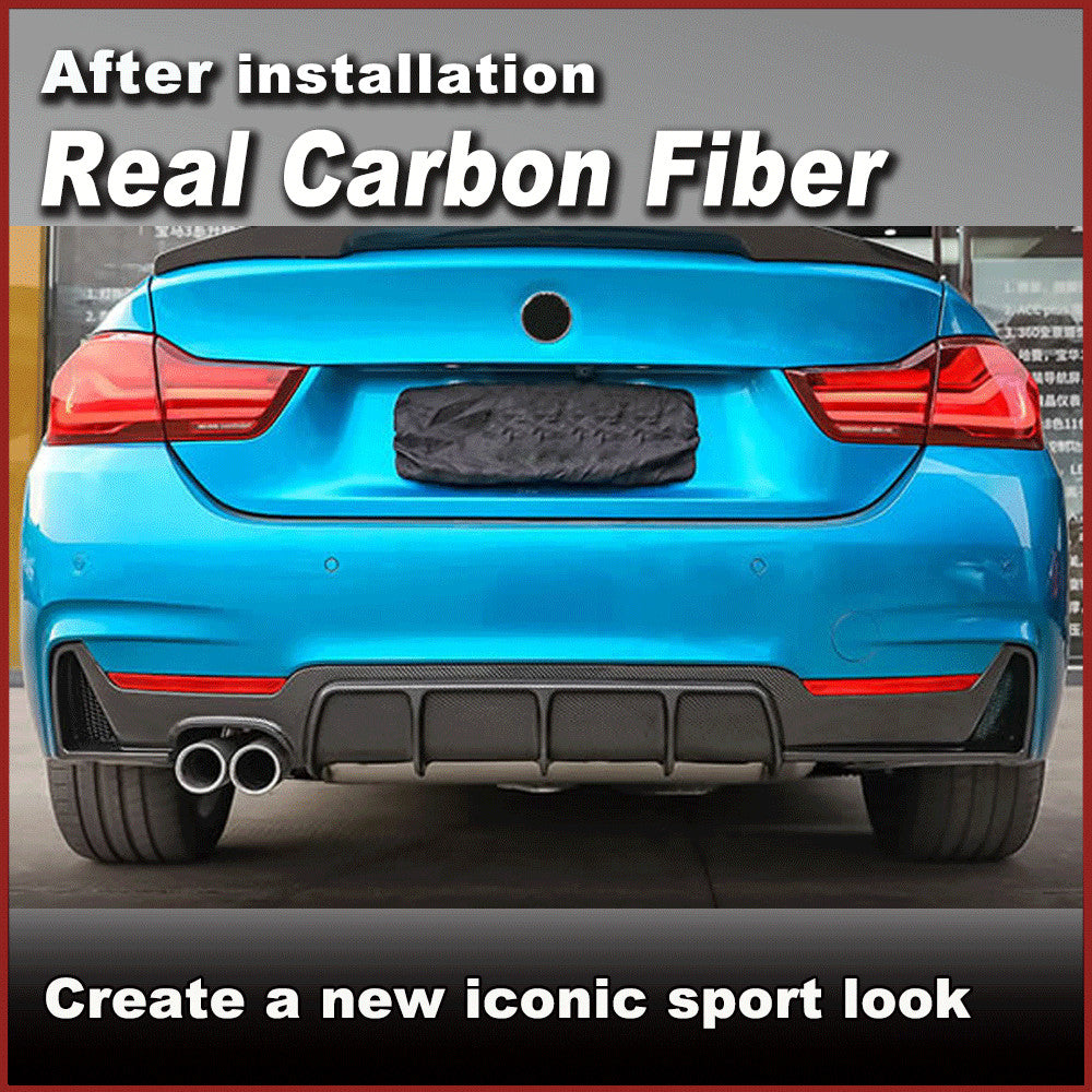 for BMW F32 F33 F36 428i 435i M Sport 14-20 REAL Carbon Fiber Rear Diffuser Lip