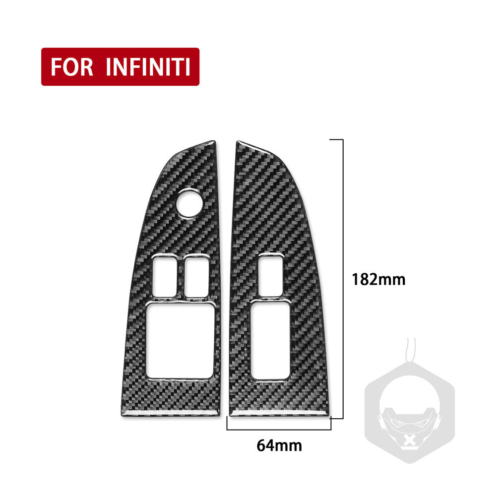 Carbon Fiber Window Lift Switch Button Panel Trim for Infiniti G37 2Door 2010-13