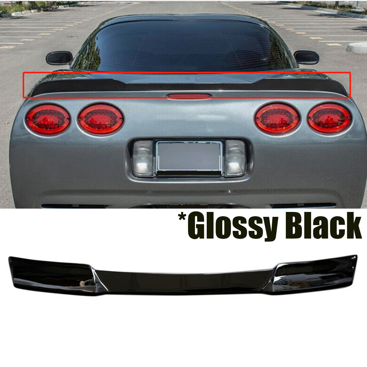 Rear Trunk Spoiler Wing For 1997-2004 for Corvette C5 ZR1 Extended Style Gloss Black