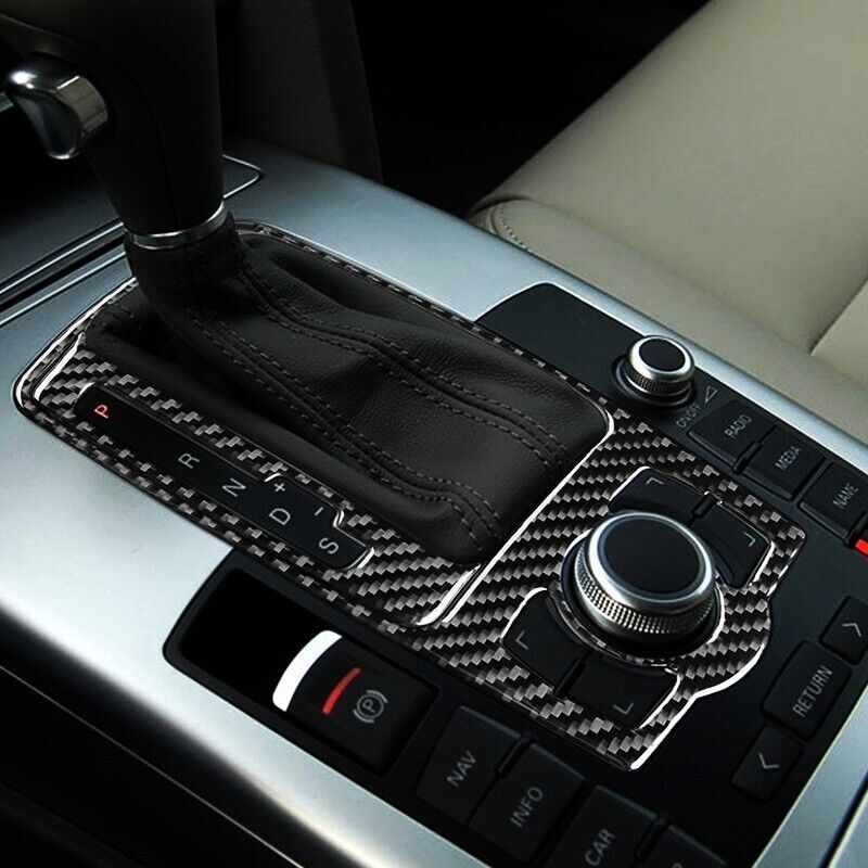 Real Carbon Fiber Car Gear Shift Panel Cover Trim Fit for Audi for A6 S6 2005-2011
