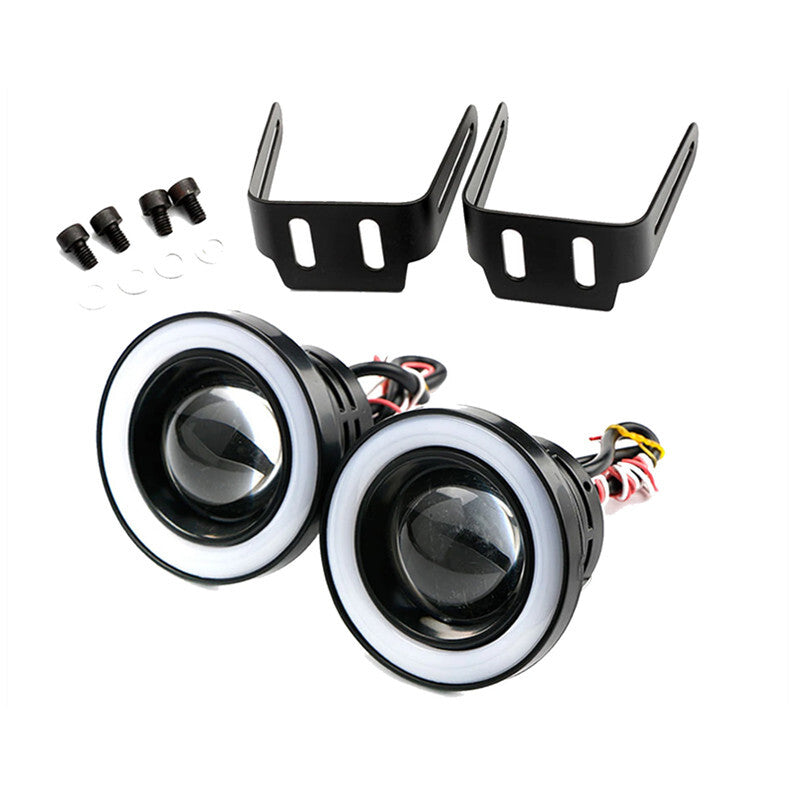 Car 3in 2pcs Universal Fog Light COB LED DRL Driving Waterproof Angel Eyes Lamp