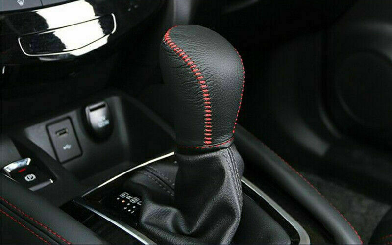 for Nissan Rogue Sport 2017-2021 PU Black Gear Shift Shifter Knob Cap Cover