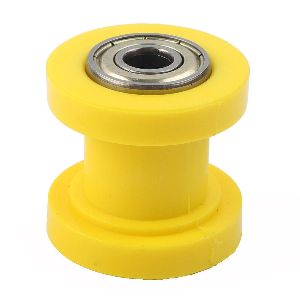 8mm Chain Roller Slider Tensioner Guide Pulley Dirt Pit For Bike Yellow