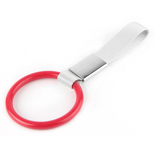 Round Shape Red Tsurikawa Ring Subway Train Bus Handle Strap Hanging Charm Drift