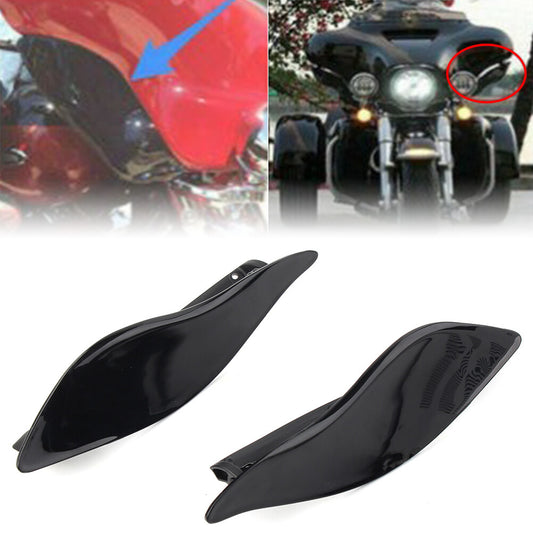 Fairing Air Deflectors Black Adjustable Fit for Harley Batwing Street Glide Black US
