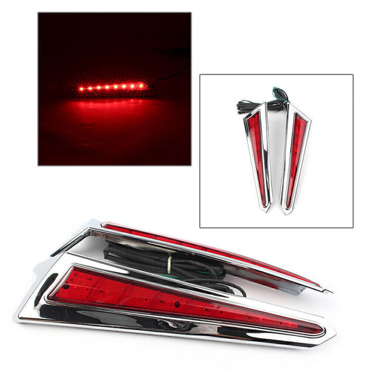For Victory 2010 Motorcycle Saber Tooth LED Saddlebag Red Brake Lights Accents