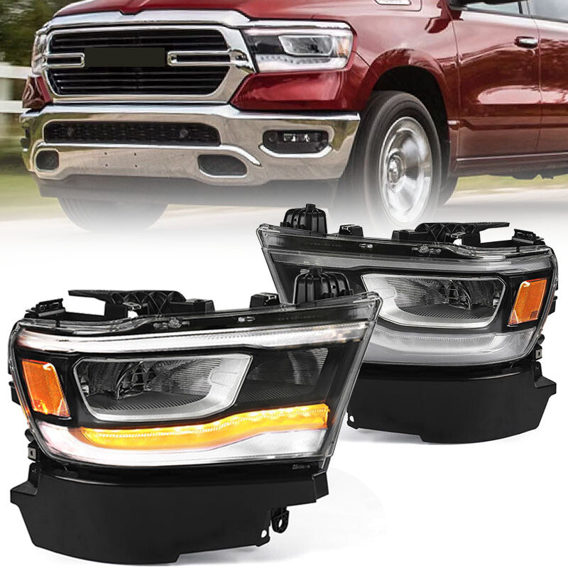 2P for Dodge for RAM 1500 2019-2023 Full LED Reflector Chrome Headlights Lamp RH LH