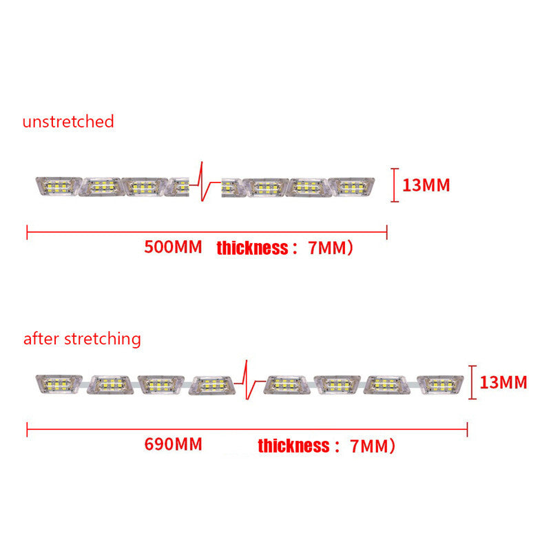 2PCS LED Strip Light DRL Daytime Running Lamp Sequential Flow Style headlights