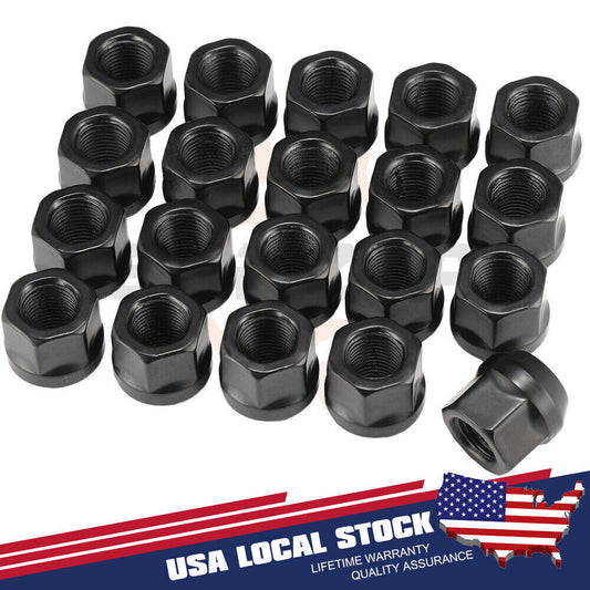 20x Set OPEN END LUG NUTS BULGE ACORN 1/2X20 WHEEL NUT BLACK FINISH for FORD