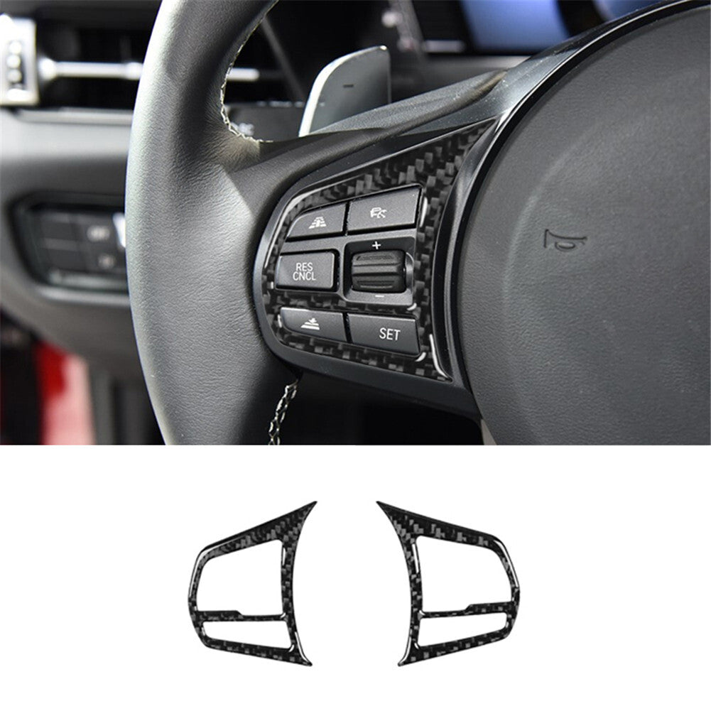 Carbon Fiber Interior Steering Wheel Button Cover Trim for Toyota Supra A90