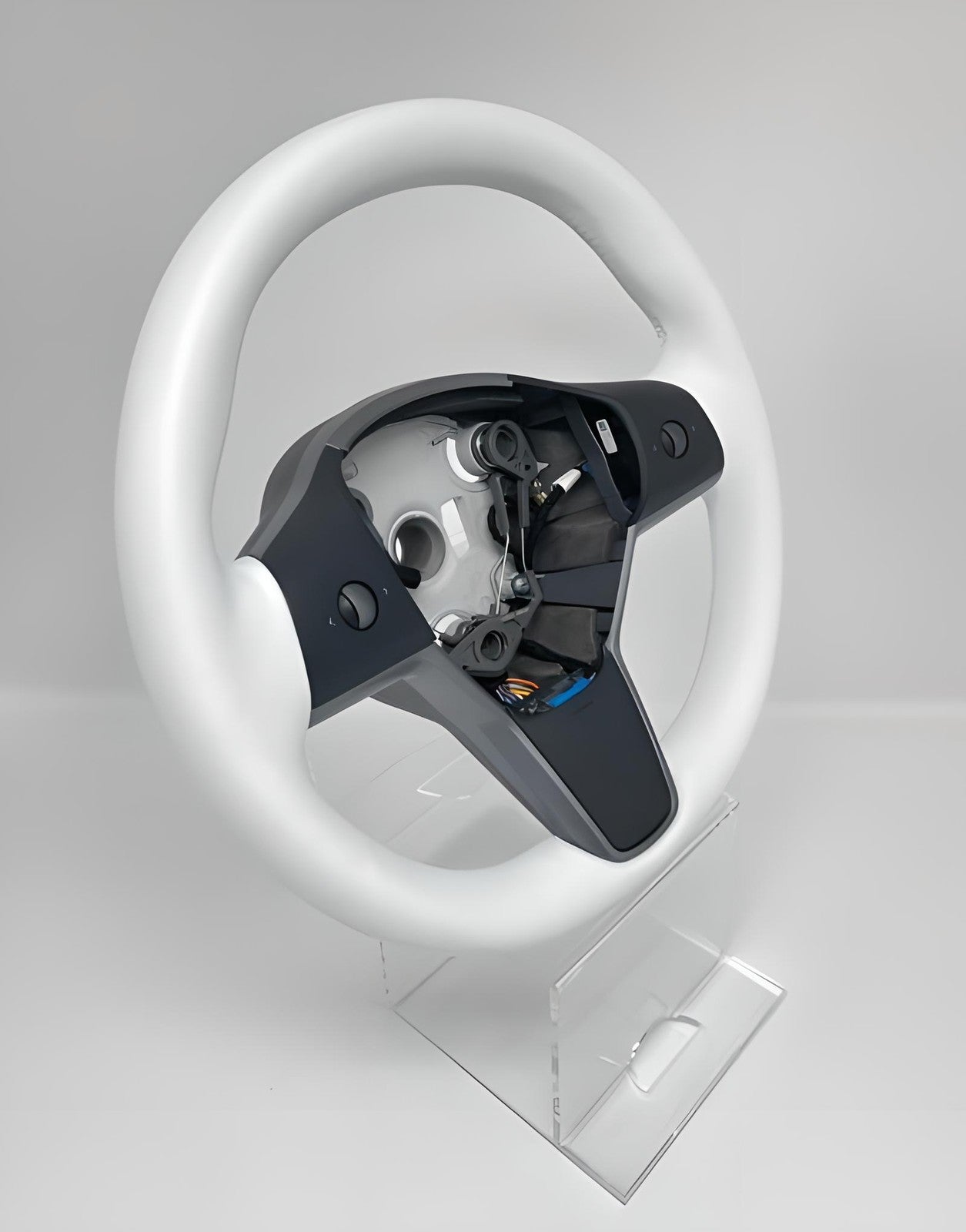 White Steering Wheel for Tesla for Model 3 Y Driver W/ Heated Leather 1490214-00-B
