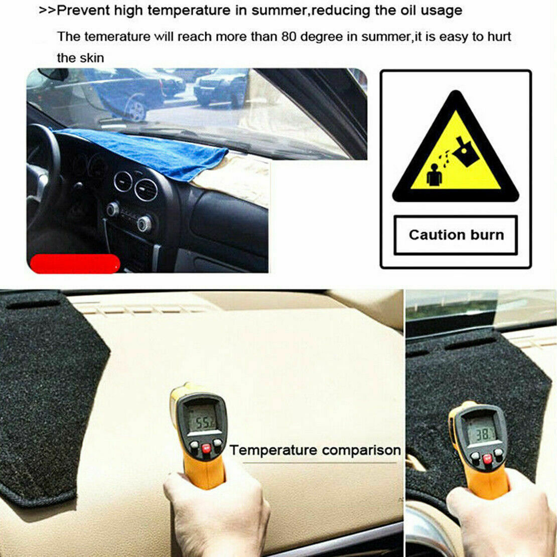 Inner Dashboard Dash Mat Non-slip DashMat Sun Shade Pad for Lincoln MKC 15-2022