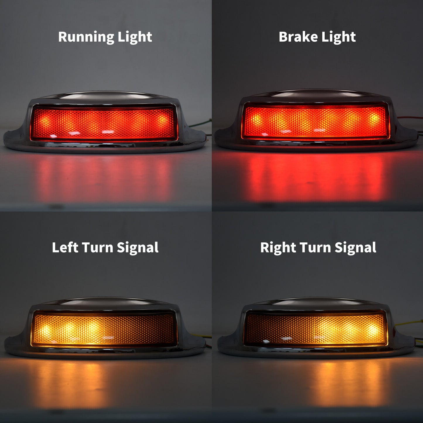 Rear Fender Orange Len Tip Brake Light Fit for Harley Touring Glide 2009-2023