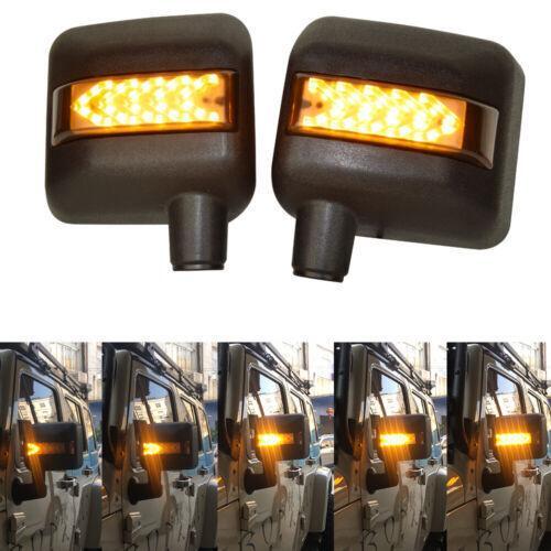 Suitable for JK 07-18 LED side mirrors with amber and white sequential turn signals.