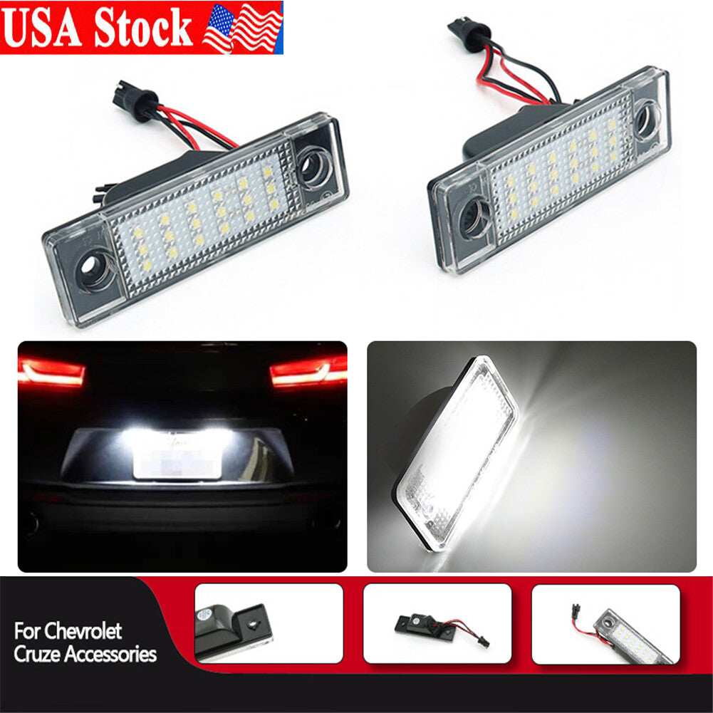 2X Rear LED Number License Plate Lights Lamps for Chevrolet for Cruze 2010-2015 12V