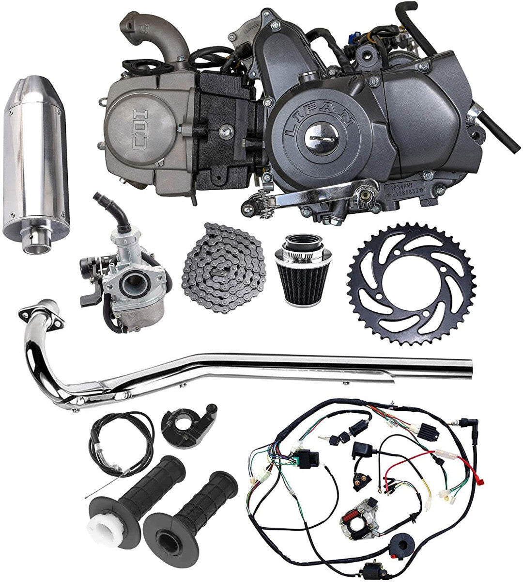 for Lifan 125cc Semi-Automatic Engine Motor Kit with Electric/Kick Start for Honda Trail CT70 Z50