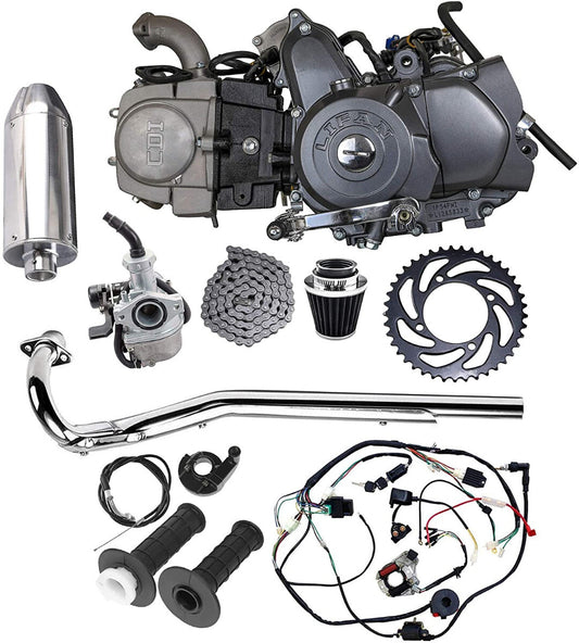 for Lifan 125cc Semi-Automatic Engine Motor Kit with Electric/Kick Start for Honda Trail CT70 Z50