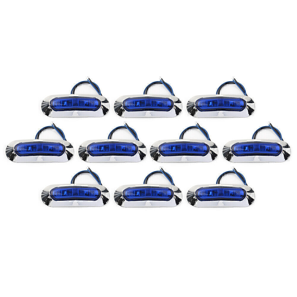 10pcs 4 LED Side Clearance Marker Light For Car Truck Trailer Pickup Blue