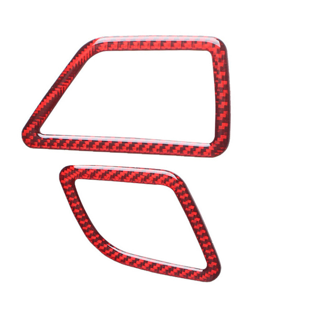 Red carbon fiber medium vent outlet trim for BMW 5 Series F10 2011-17