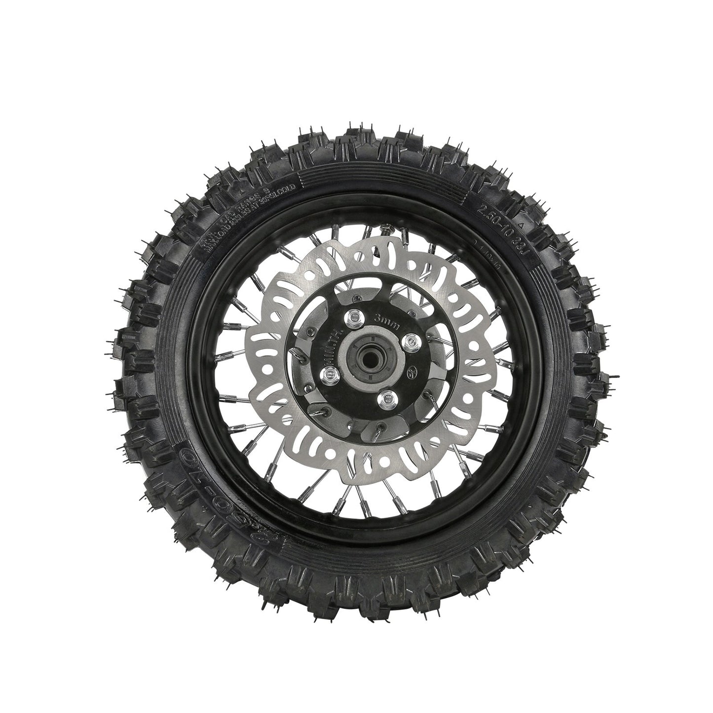 10-inch front wheel, 2.50-10 tire, rim, disc brake, motocross bike razor for CRF50, SSR70, XR50